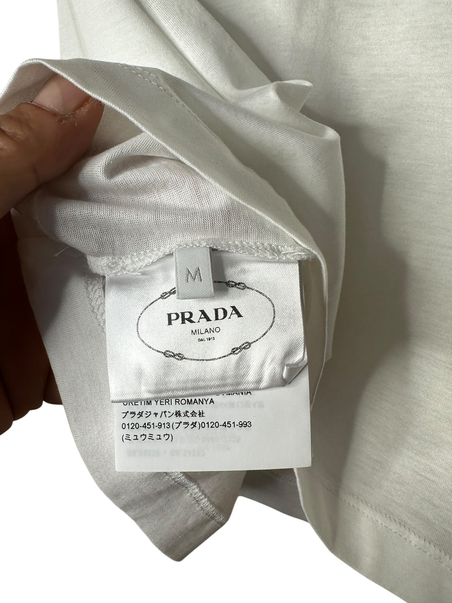 Prada t-shirt crop in cotone (M)