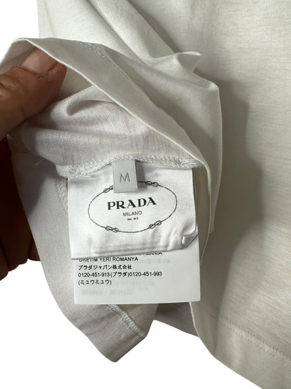 Prada t-shirt crop in cotone (M)