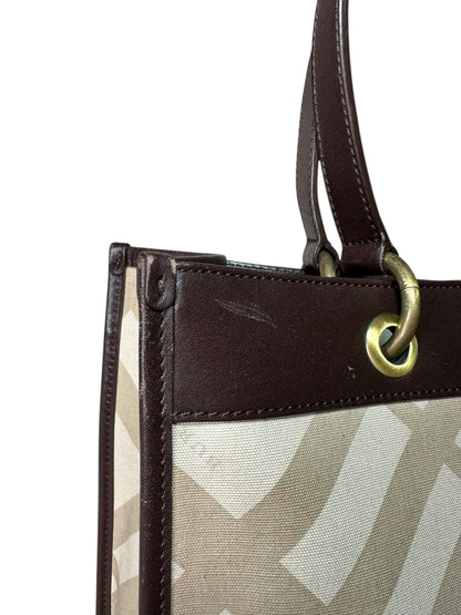 Burberry borsa vintage in tela e pelle