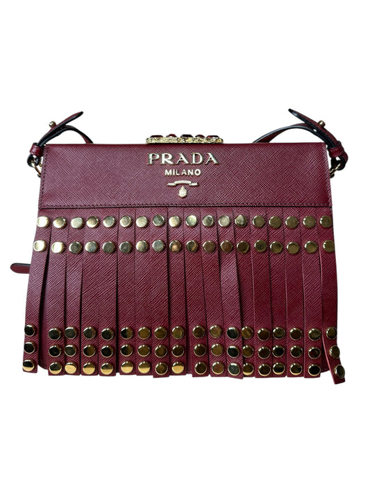 Prada borsa in pelle con frange