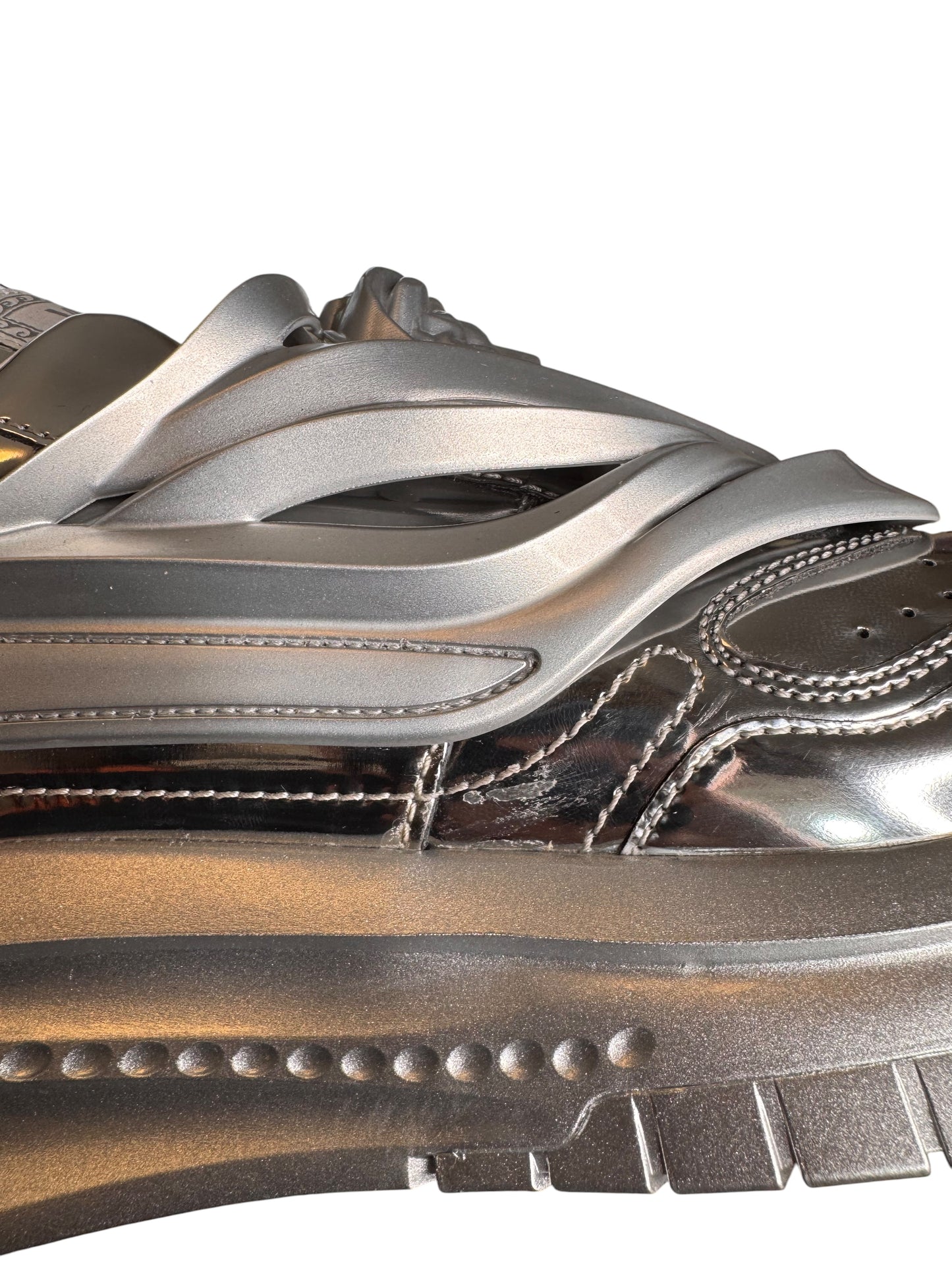 Versace Odissea Sneakers Argento Laminato Medusa - taglia 44 - *difetto
