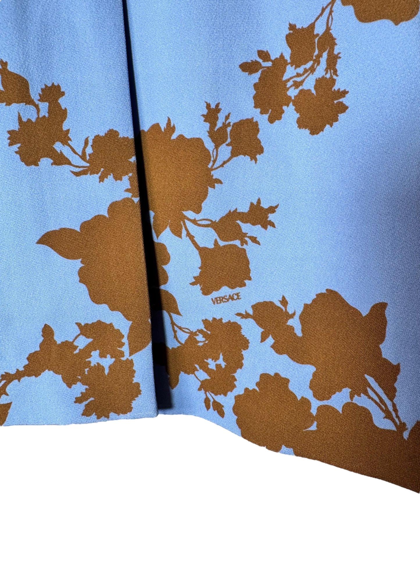 Giacca Versace azzurra con stampa floreale – Taglia 48 (M)