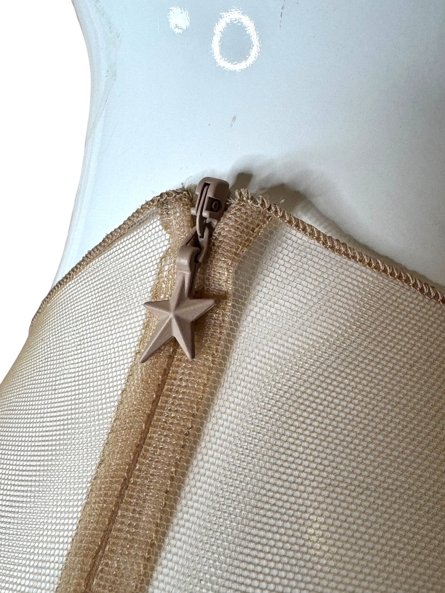 Mugler abito mini asimmetrico chrome silver, taglia 32 FR (36 IT – XXS)