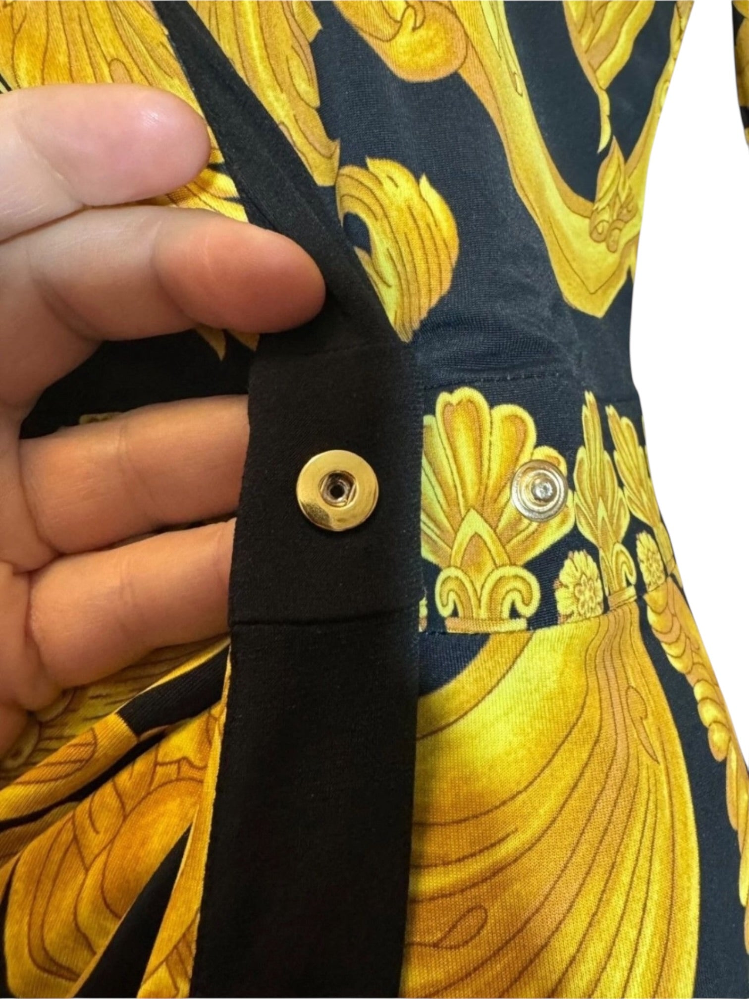 Abito Versace Barocco nero oro Medusa wrap dress tg 36 Made in Italy — foto 6
