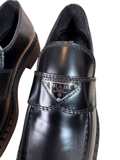 Prada Mocassini in pelle spazzolata nera – 42.5 IT