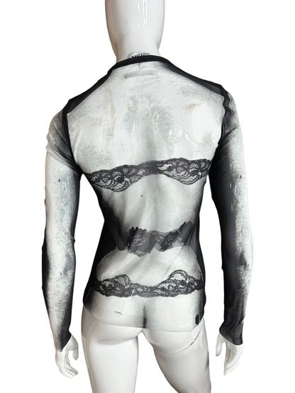 Jean Paul Gaultier top stampato (M)
