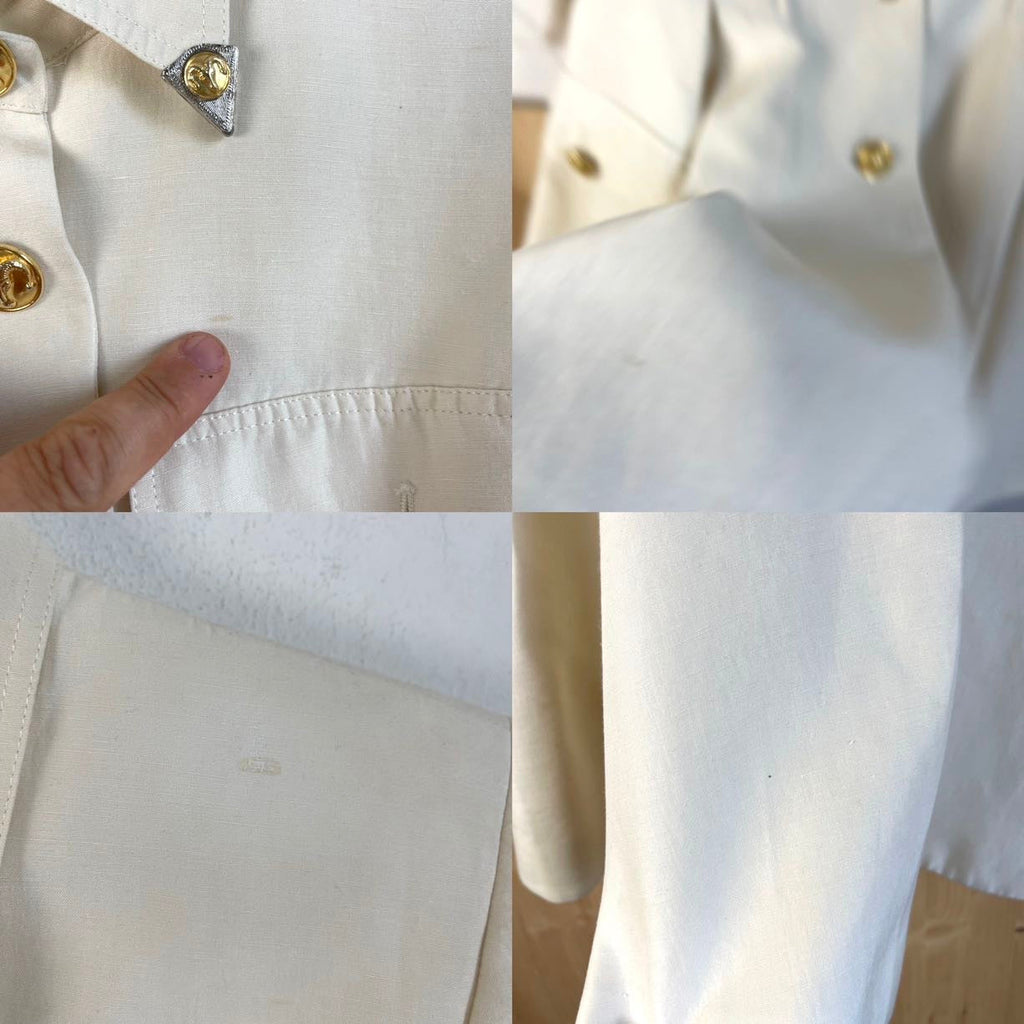 Istante abito blazer vintage panna con bottoni gioiello — foto 10