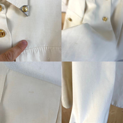 Istante abito blazer vintage panna con bottoni gioiello — foto 10