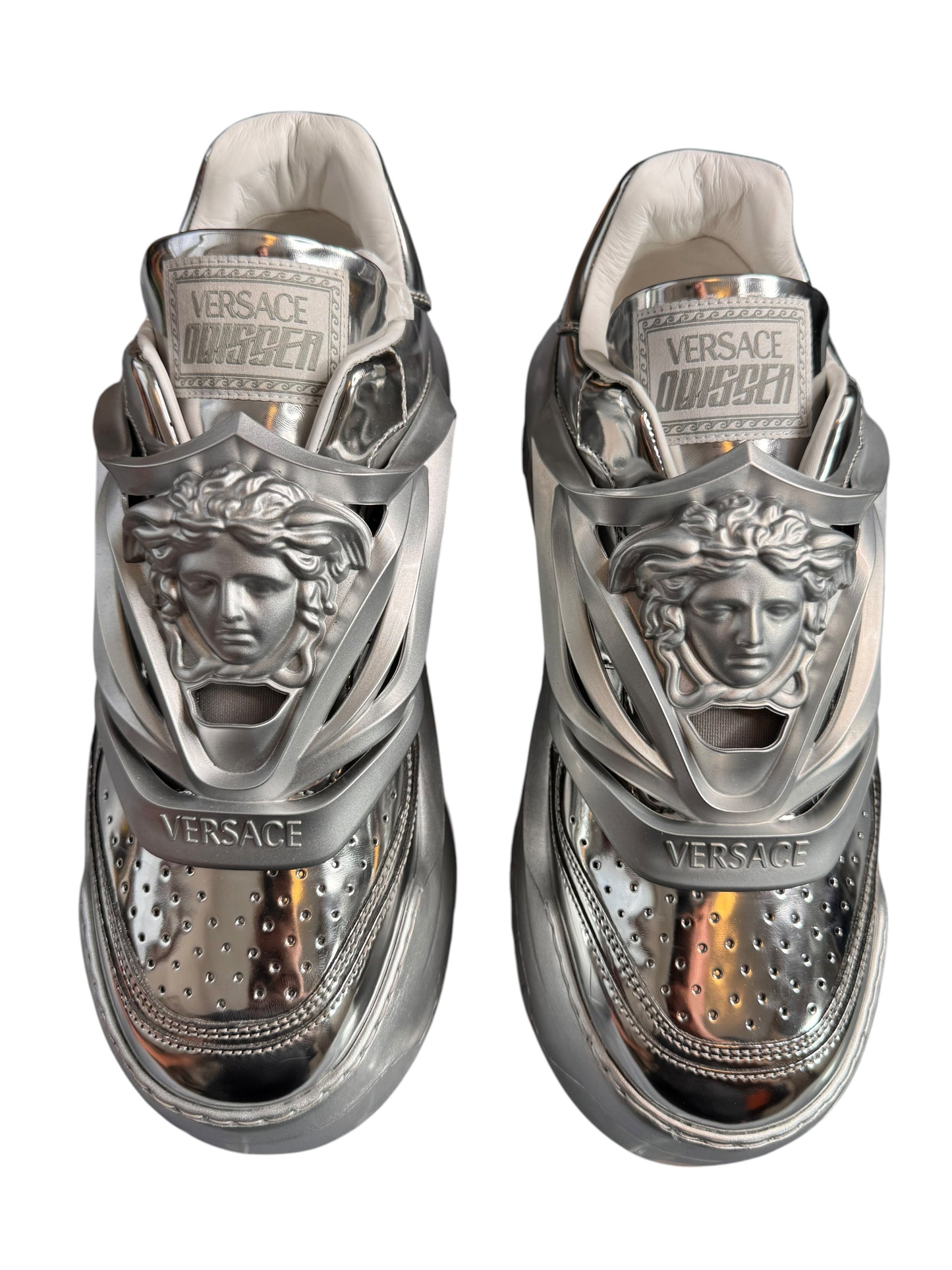 Versace Odissea Sneakers Argento Laminato Medusa - taglia 44 - *difetto