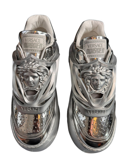 Versace Odissea Sneakers Argento Laminato Medusa - taglia 44 - *difetto