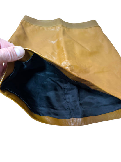 Saint Laurent mini gonna in pelle (XS)