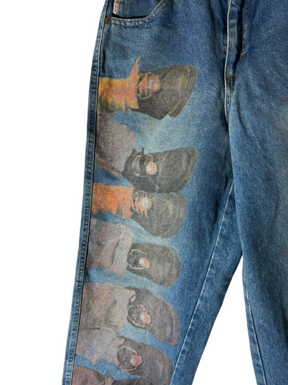 Pantaloni Jeans vintage con stampa (M)