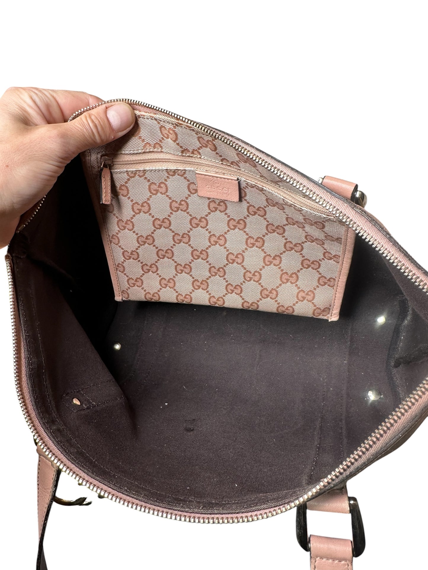 Gucci borsa vintage in tela e pelle — foto 18