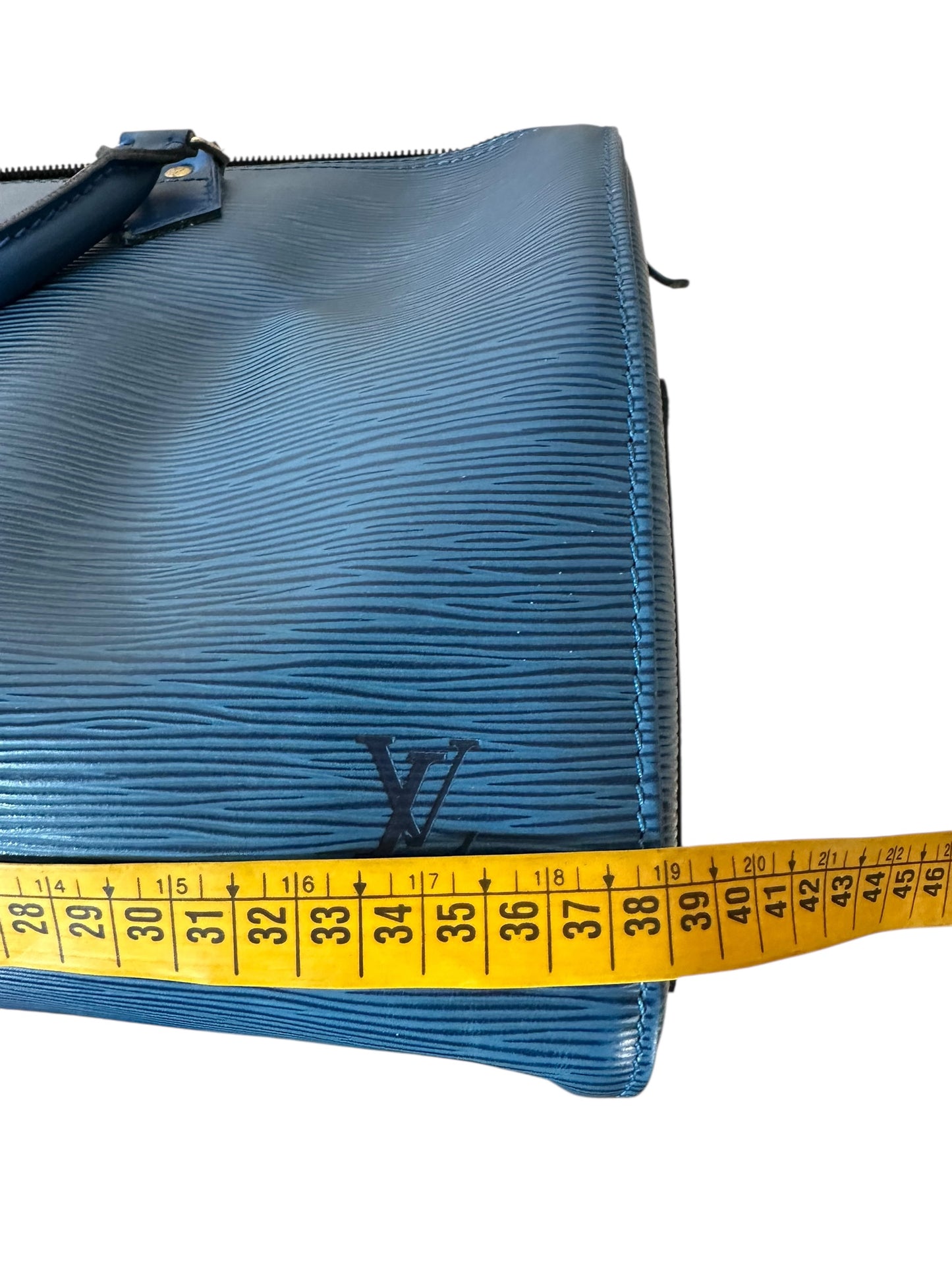 Louis Vuitton borsa speedy in pelle epi blu