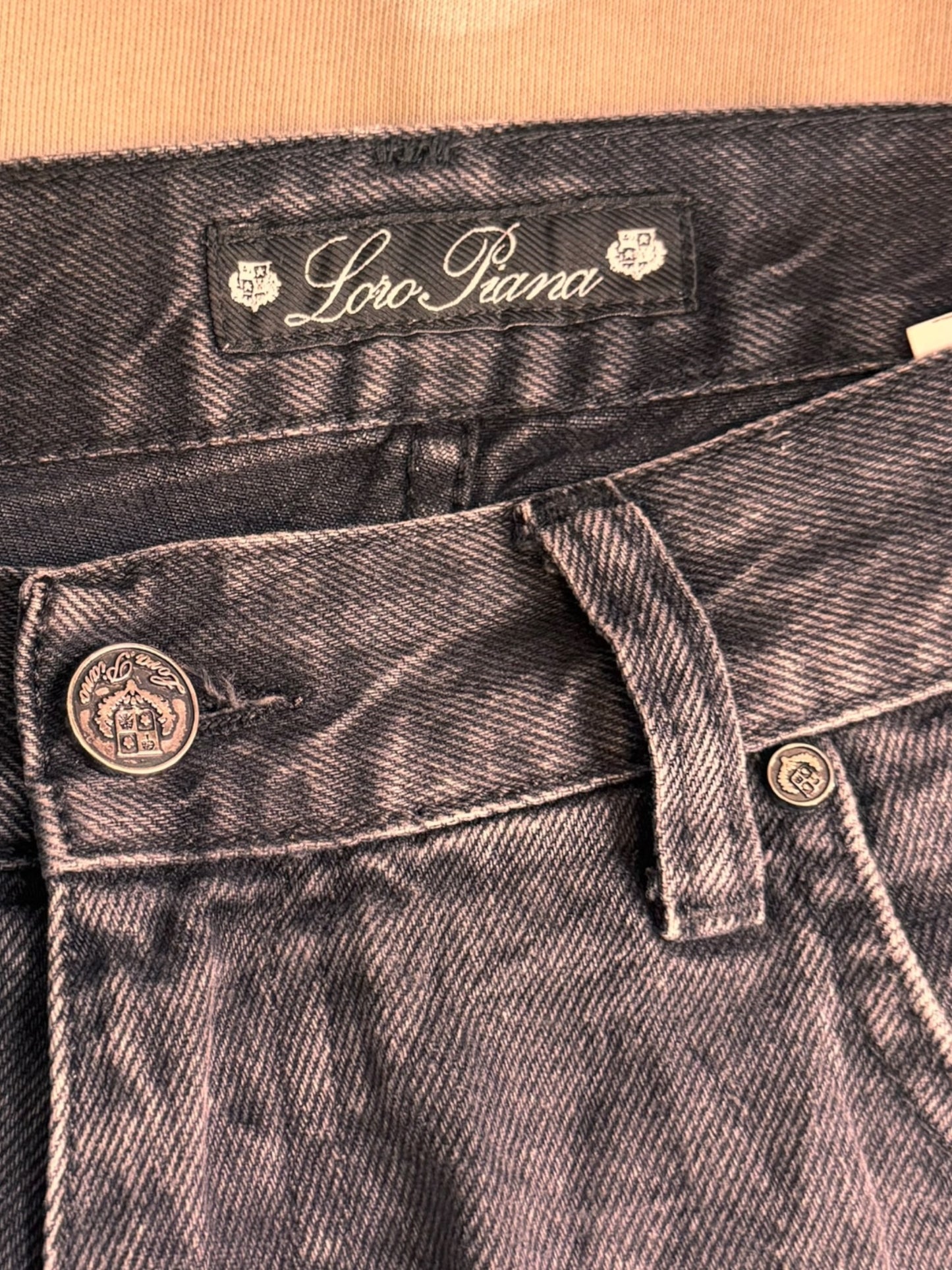 Jeans Loro Piana nero denim 100% cotone W30 L32 — foto 10
