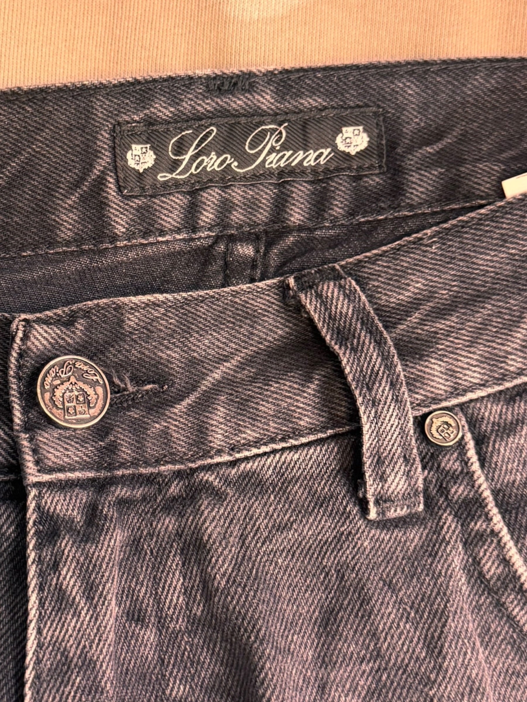 Jeans Loro Piana nero denim 100% cotone W30 L32 — foto 10