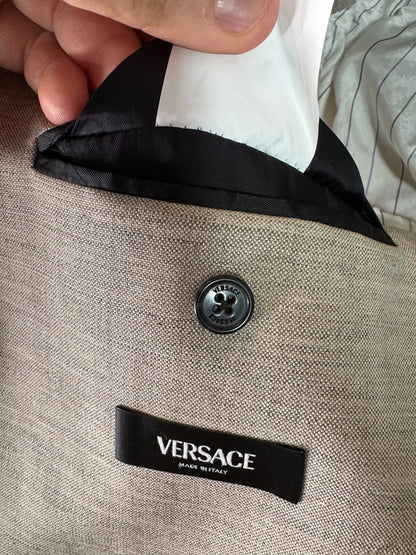 Versace Giacca Uomo Grigia con Fodera Baroque Taglia 48