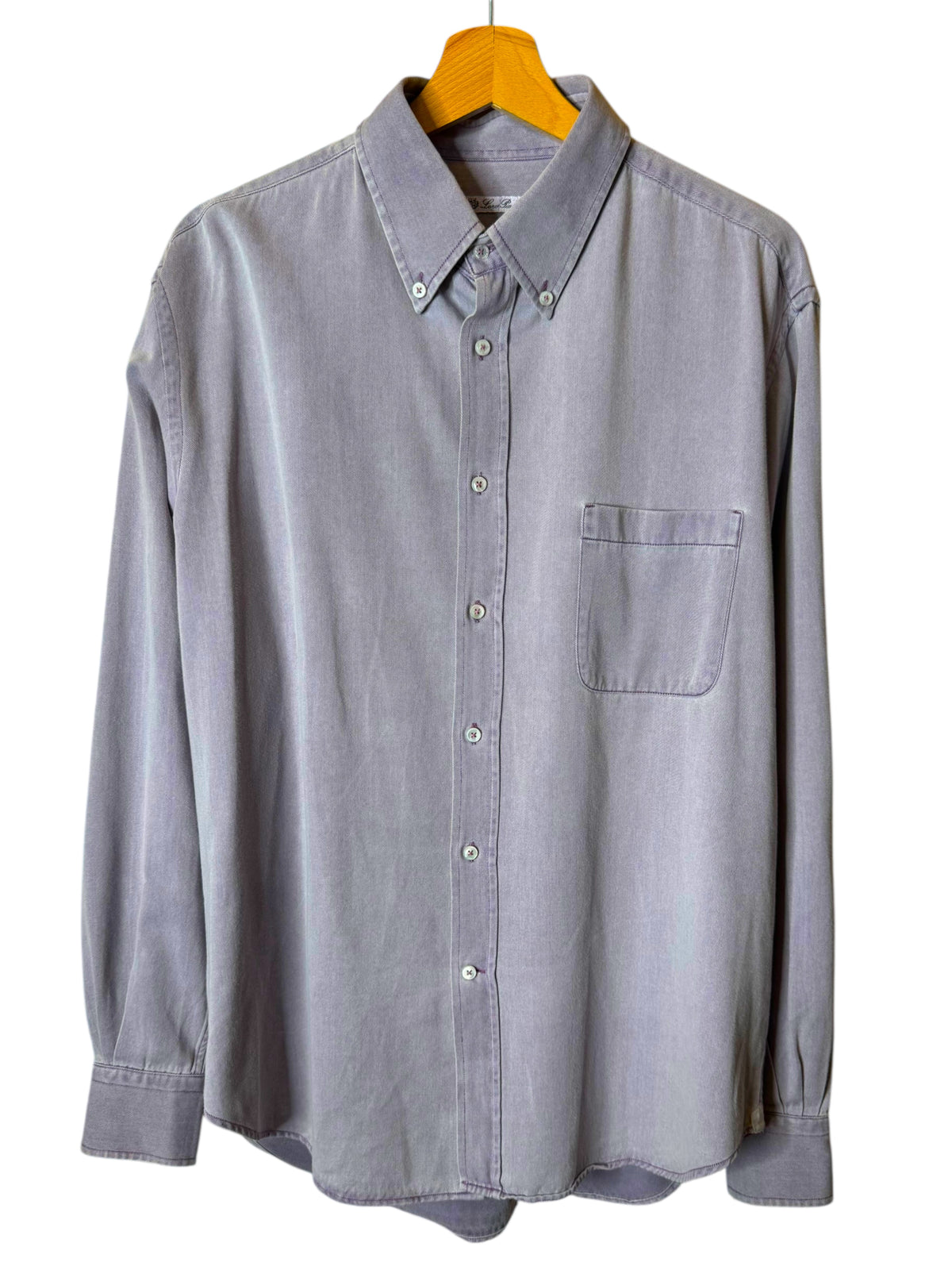 Loro Piana Camicia Uomo Cotone Soft Grigio L/XL – Bottoni Madreperla