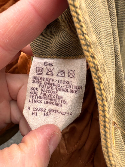 Giacca Camel Collection in cotone imbottita con colletto in pelle vintage