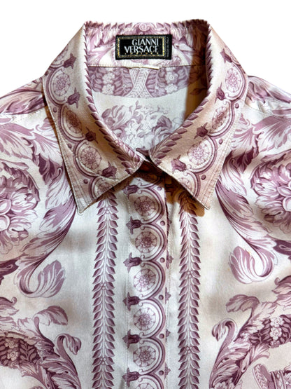 Camicia vintage Gianni Versace donna anni 90 stampa barocca rosa