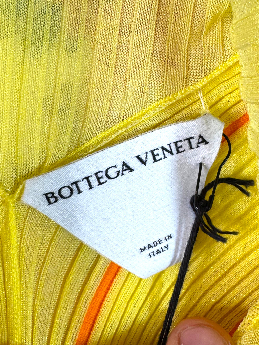 Bottega Veneta abito runway PE 2022 “Transparent Tennis Stripe Knit Sherbert” taglia S made in Italy — foto 5