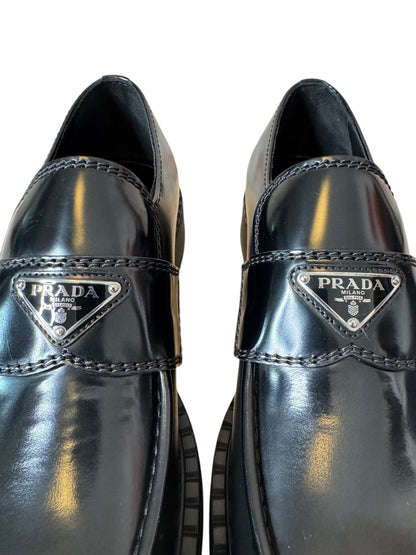 Prada mocassini in Pelle Spazzolata Nera Uomo - Taglia 9.5 UK (43,5 EU)