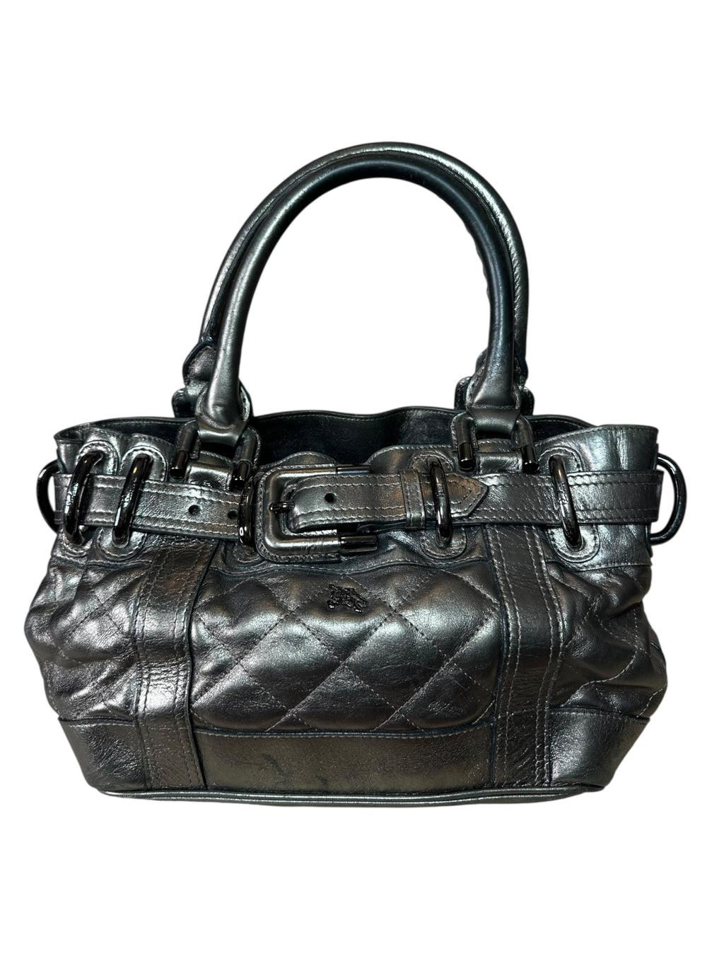 Burberry borsa in pelle metallizzata