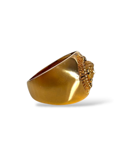 Anello Versace Medusa Greca Gold Tone Fashion Jewelry Made in Italy Taglia 17 — foto 3