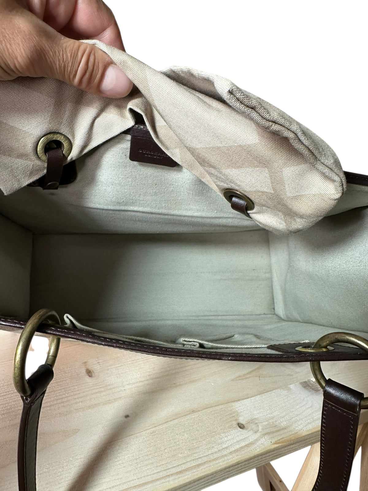 Burberry borsa vintage in tela e pelle — foto 20