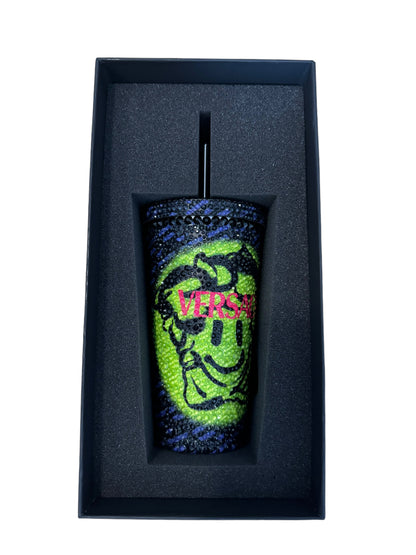 Versace thermos in metallo con cristalli