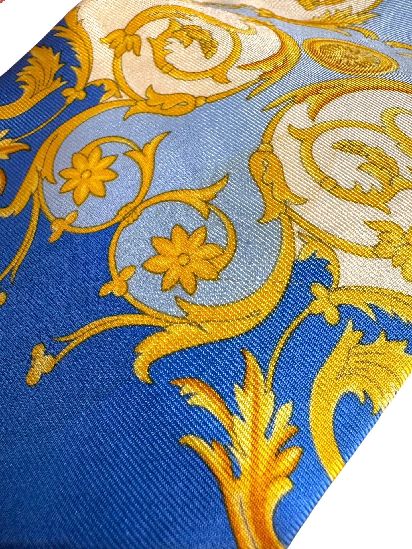 Versace Cravatta Medusa Baroque Blu Oro Made in Italy