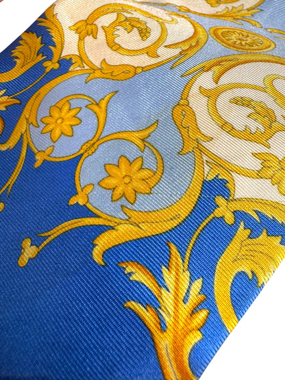 Versace Cravatta Medusa Baroque Blu Oro Made in Italy