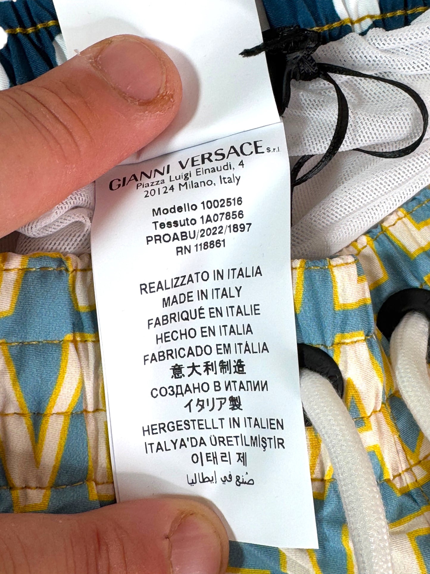 Costume da bagno uomo VERSACE stampa logo pois Medusa Tg 3