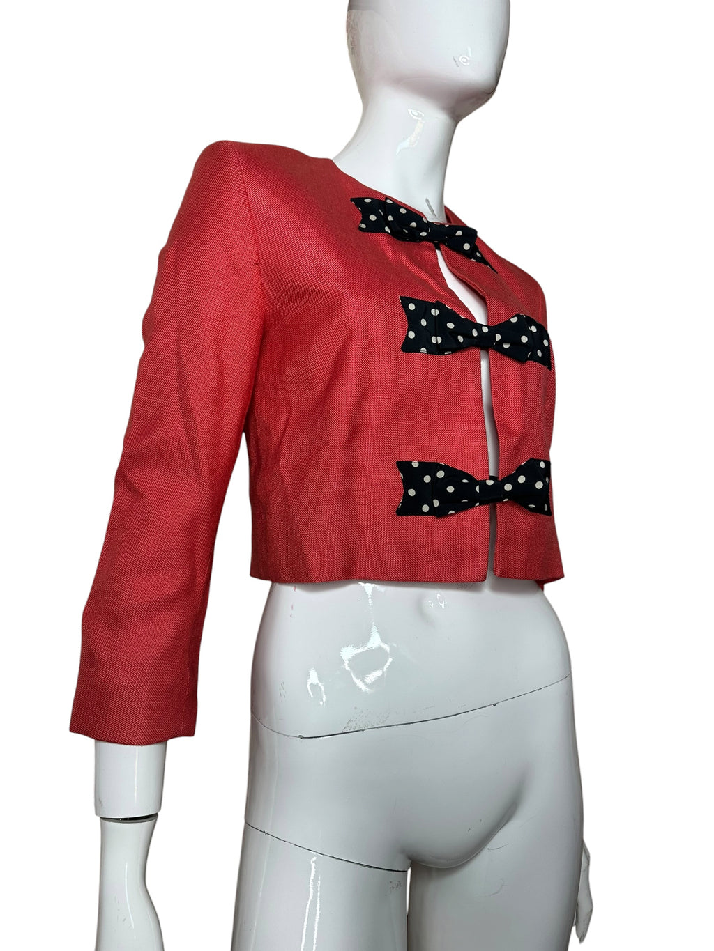 Moschino cheap and chic blazer vintage rosso con fiocchi (40)