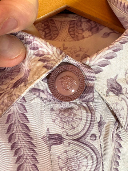 Camicia vintage Gianni Versace donna anni 90 stampa barocca rosa