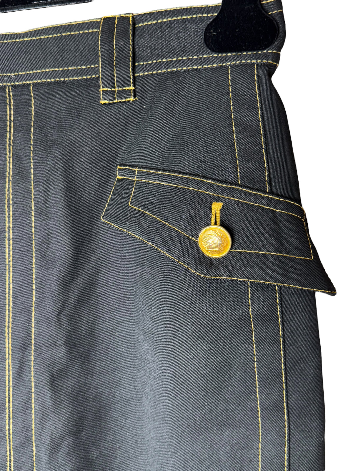 Gonna Vintage Gianni Versace Prima Linea Nera – Bottoni Medusa Oro – Made in Italy — foto 8
