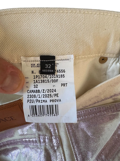 Versace jeans iridescenti Medusa denim metallizzato Made in Italy taglia 32