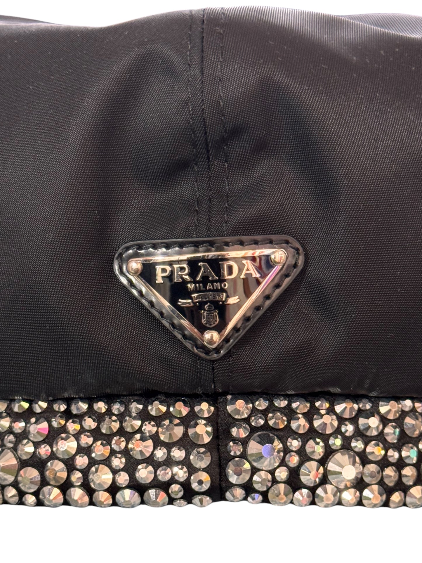 Prada Re-Nylon basco nero con cristalli — foto 6