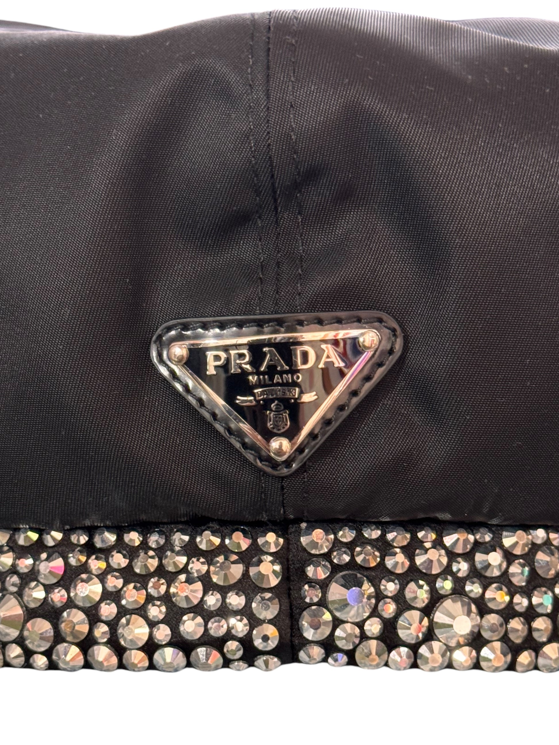 Prada Re-Nylon basco nero con cristalli — foto 6