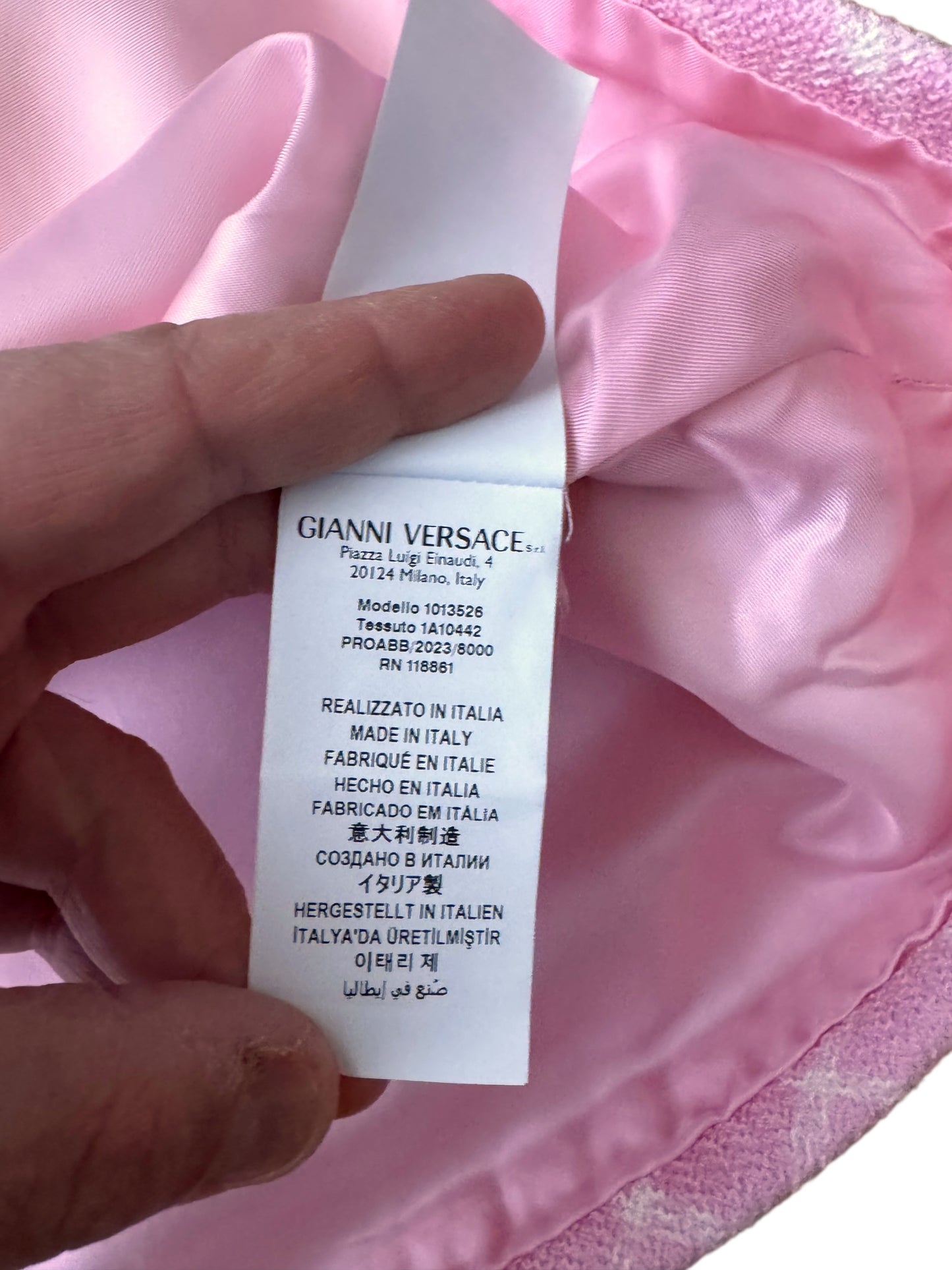 Gonna Versace tweed rosa lana vergine Medusa – TG 38 IT