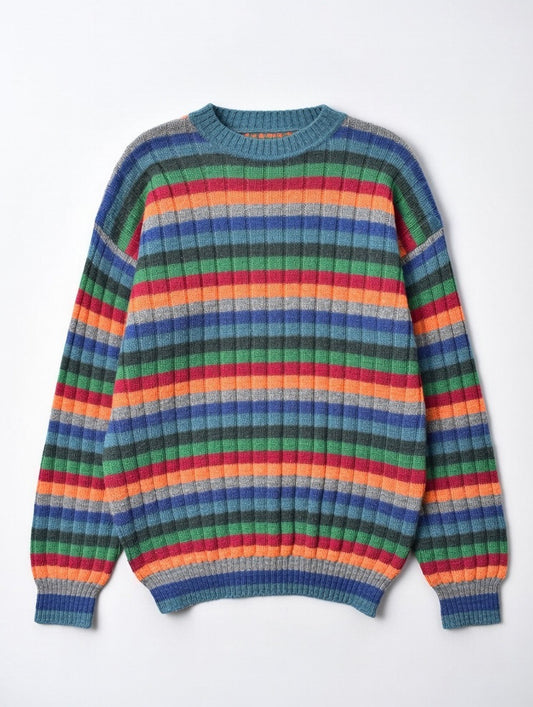 Maglione United Colors of Benetton Pure Shetland multicolor Made in Italy -  L