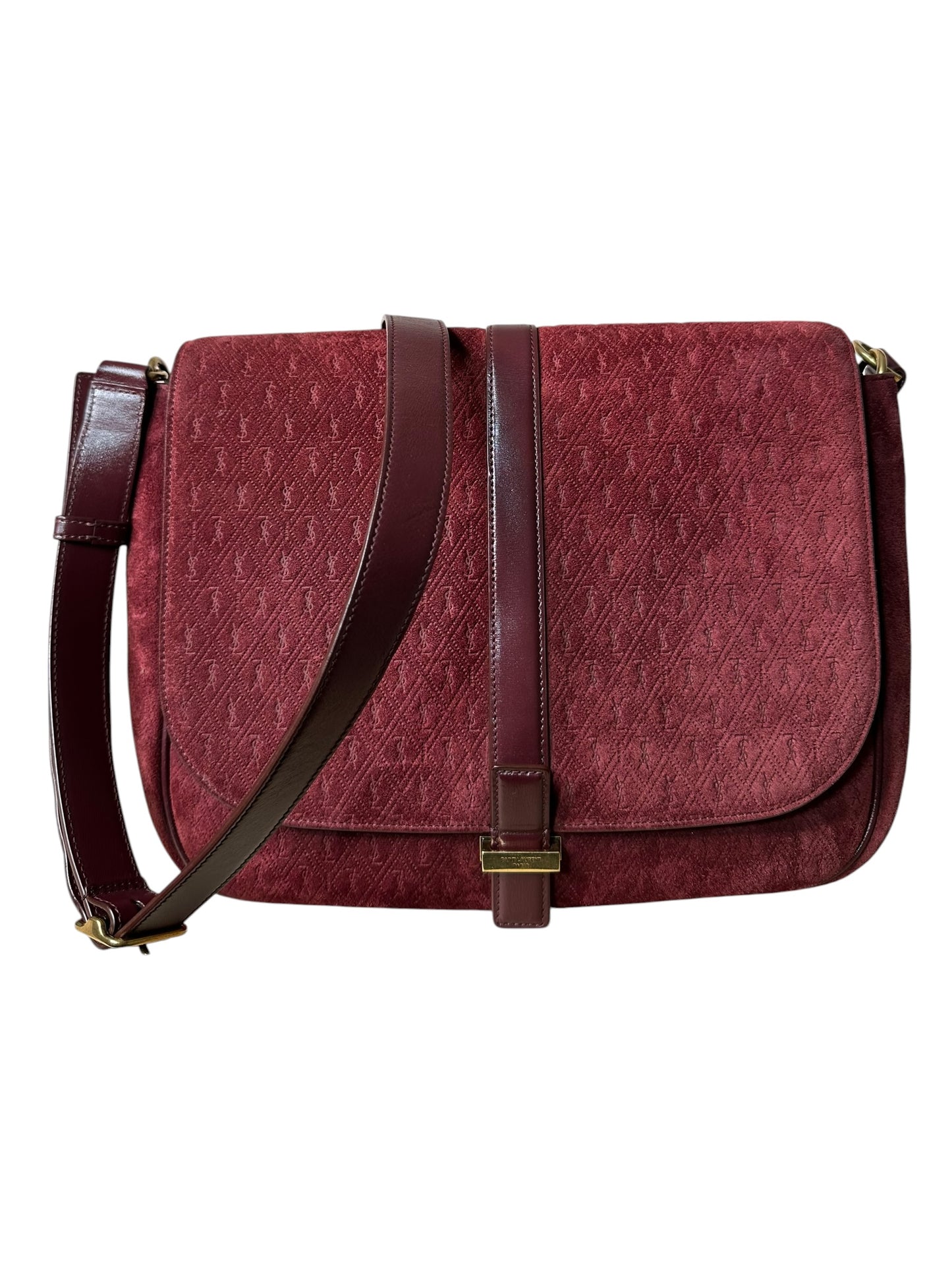 Saint Laurent borsa in suede monogram — foto 6