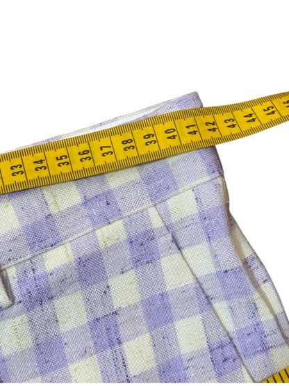 Versace completo uomo giacca e pantalone a quadri lilla/avorio Tg. 48 Made in Italy