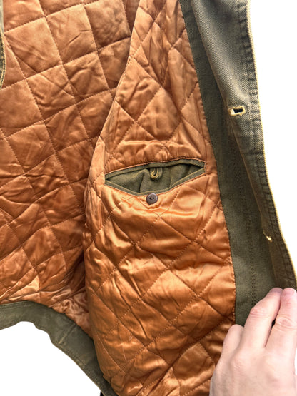 Giacca Camel Collection in cotone imbottita con colletto in pelle vintage