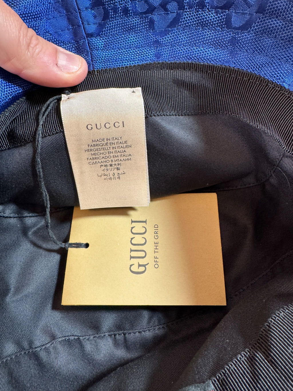 Gucci cappello bucket Off The Grid blu GG Jacquard taglia S 57 cm — foto 6