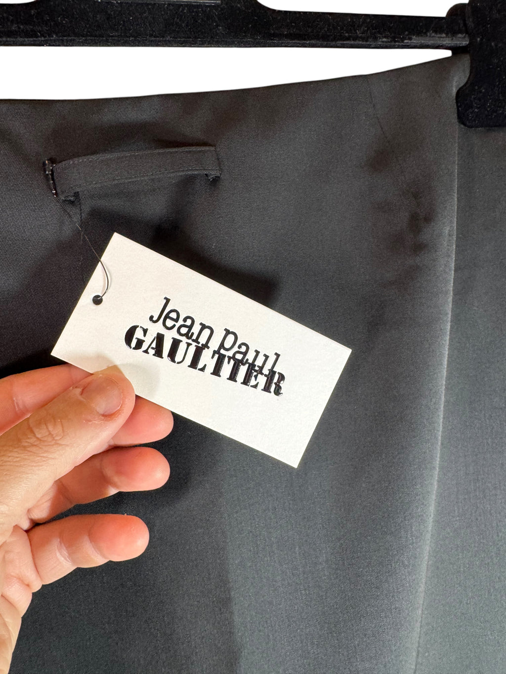 Jean Paul Gaultier Gonna Nera Cut Out in Lana Vergine Taglia IT 46 Nuova