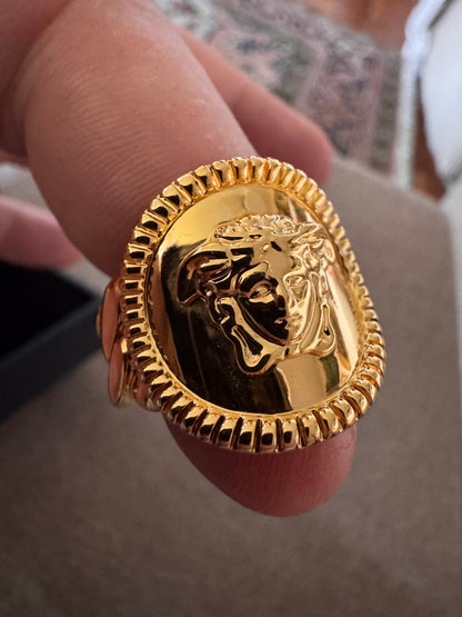 Anello Versace Medusa Chain Gold Tone Made in Italy Taglia 15 — foto 8