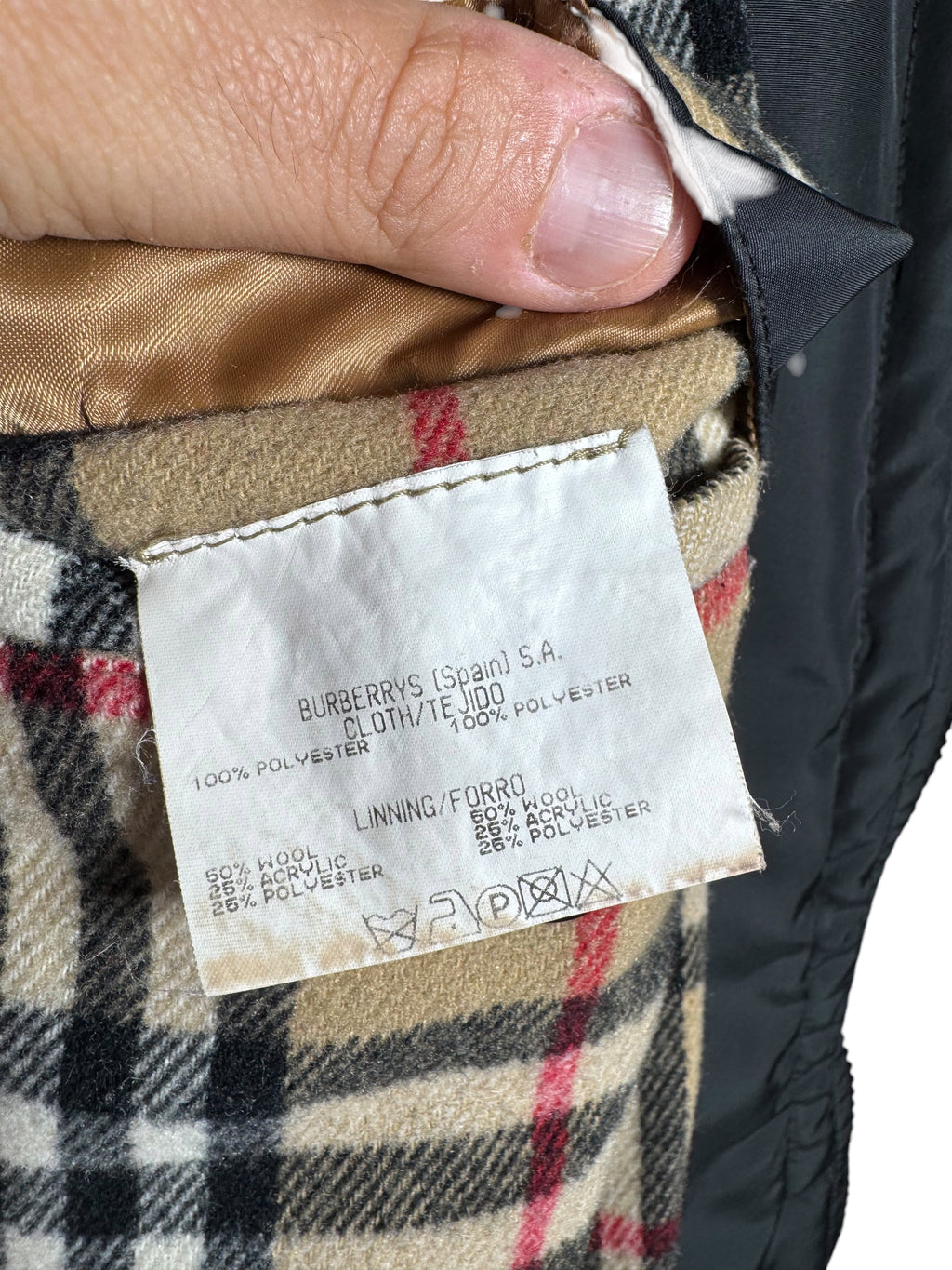 Burberry’s Piumino Giacca Nero Check Nova Cappuccio Taglia 54