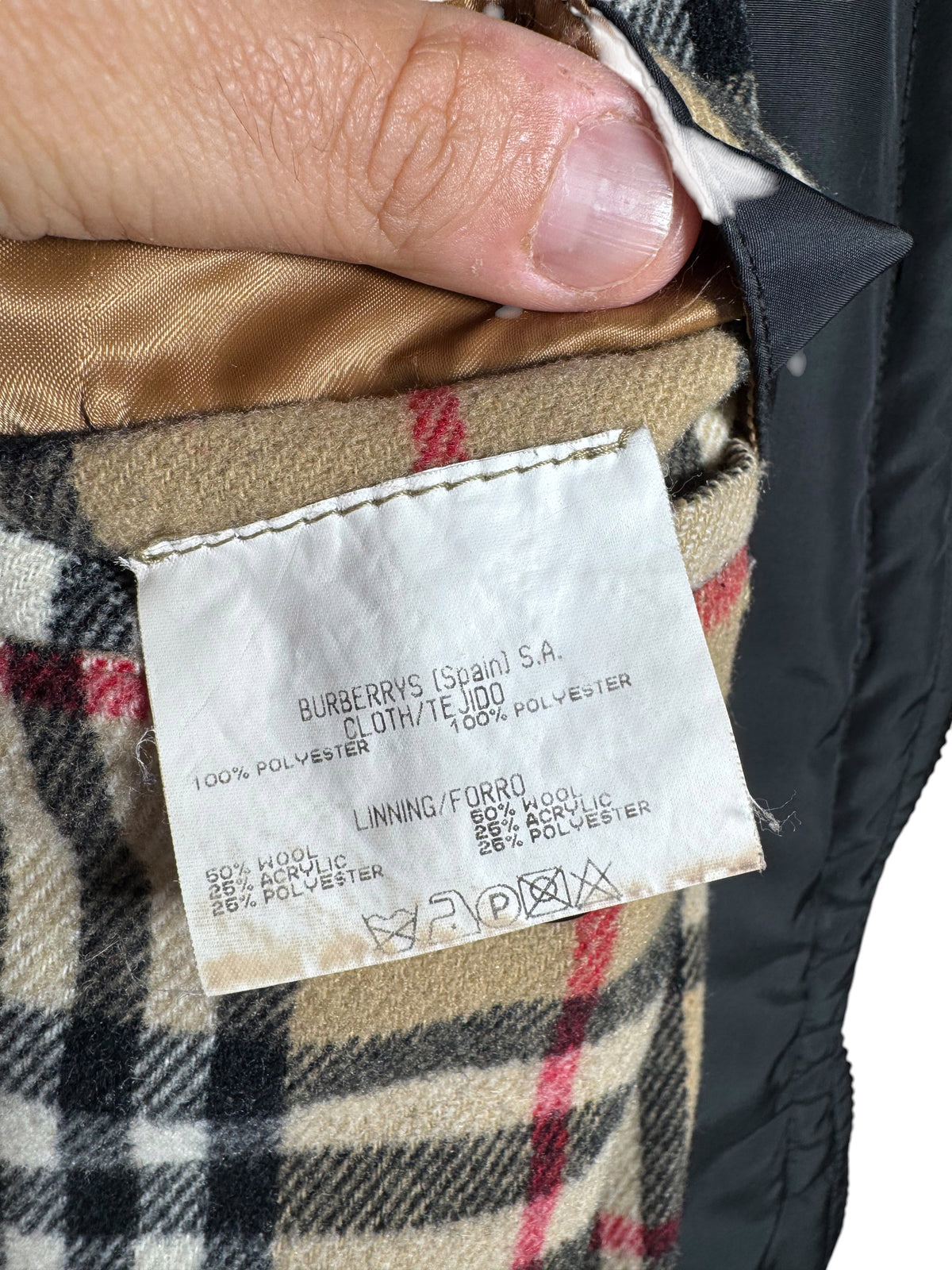 Burberry’s Piumino Giacca Nero Check Nova Cappuccio Taglia 54