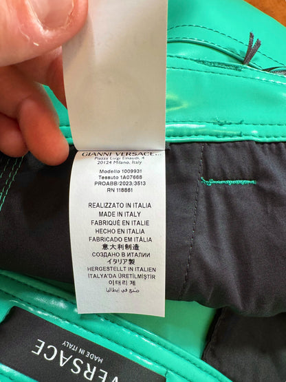 Versace Shorts Uomo Verde Acqua – Materiale Gommato – Taglia 52